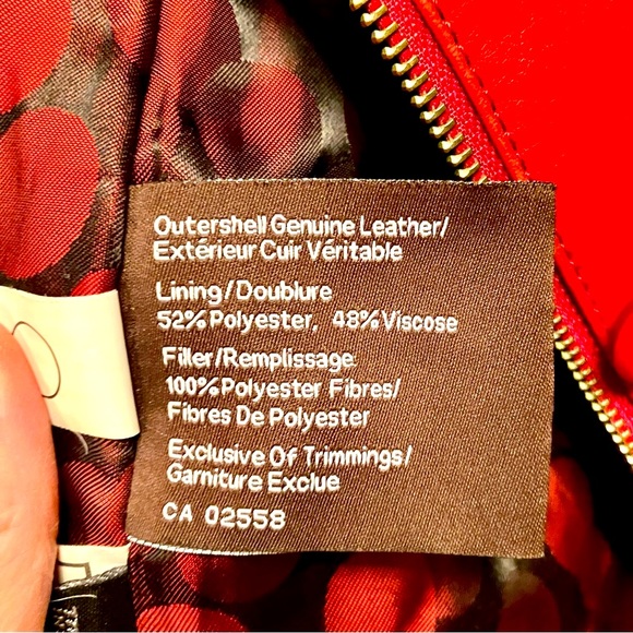 Danier Genuine Lambskin Soft Leather Jacket in vibrant red Size Large - Picture 13 of 16